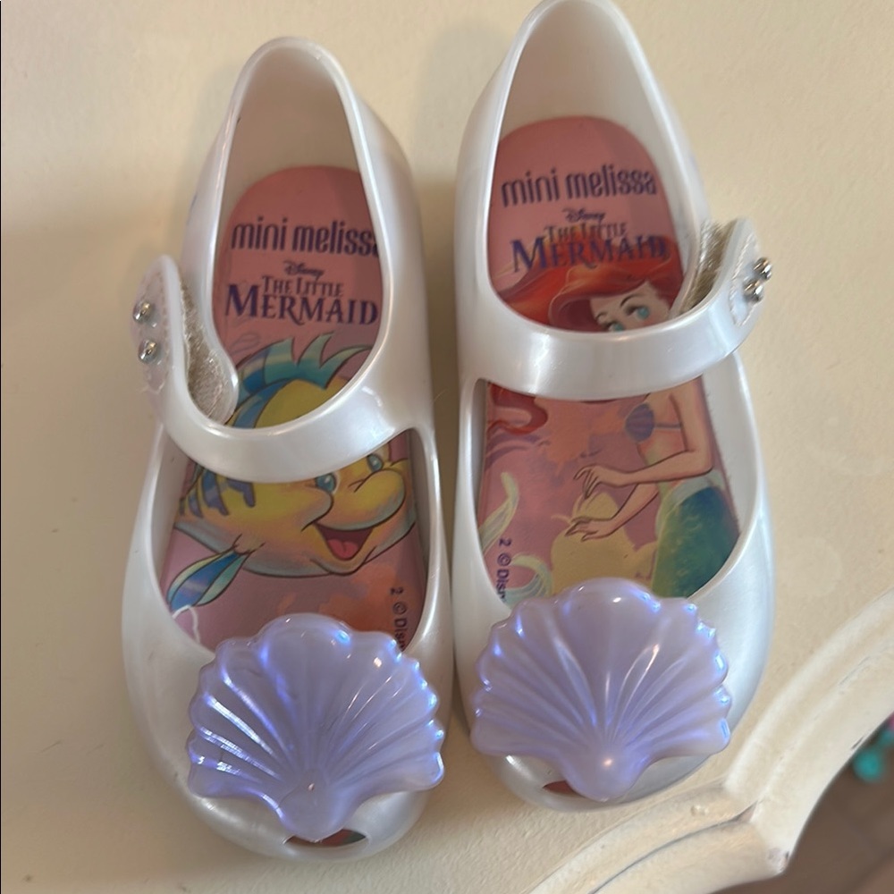 Mini Melissa Kids White and Purple Shoes